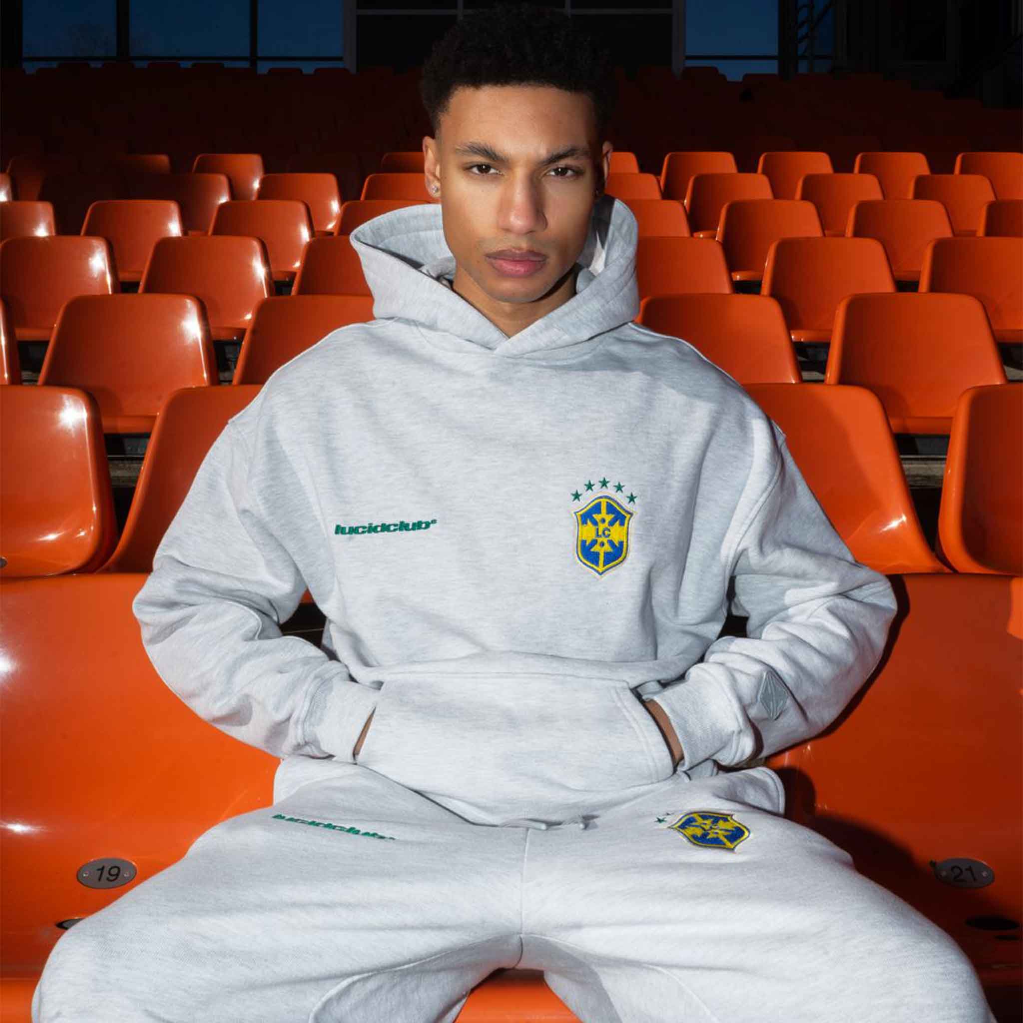 Brazil Hoodie "Melange Grey" - Image 3